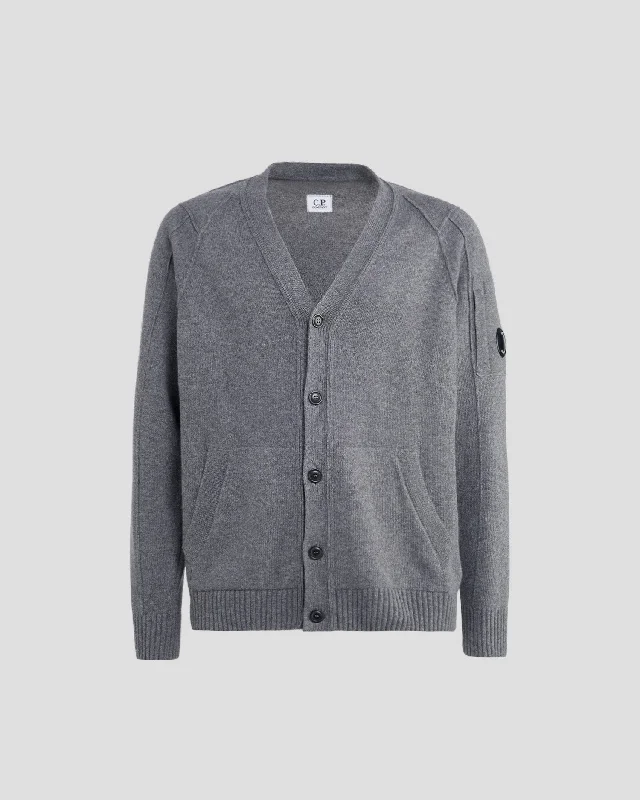 Lambswool Cardigan Tarmac Gray Sophisticated Men's French