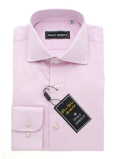 Baby Pink Sport Fit Dress Shirt Casual Men's Short