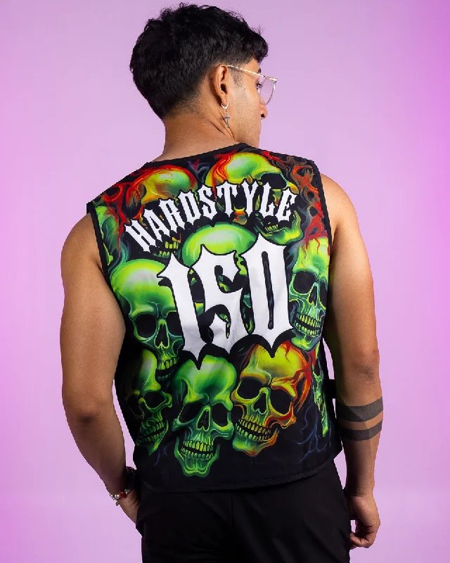 Skulls 150 BPM Utility Vest Stylish Men's Neon