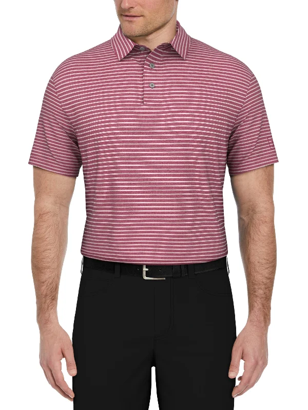 Men's Heather Feeder Stripe Golf Polo Refined Men's European