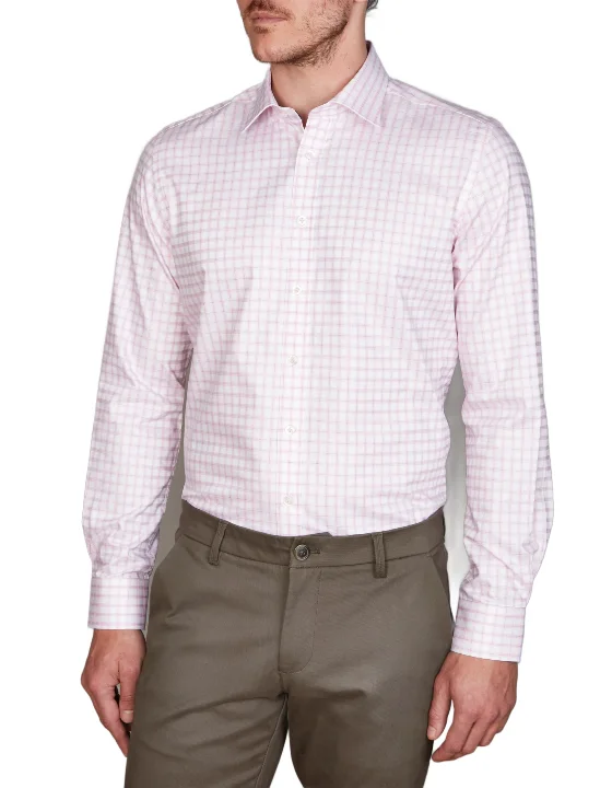 Abelard Pick Stitch Pink Check Shirt Tough Men's Military