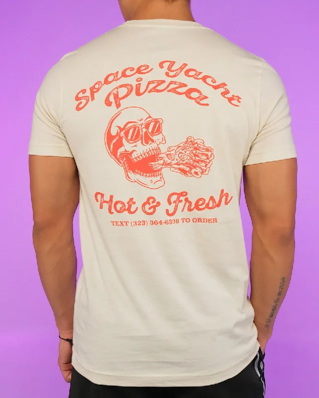 Space Yacht Hot & Fresh Pizza Tee Sophisticated Men's 