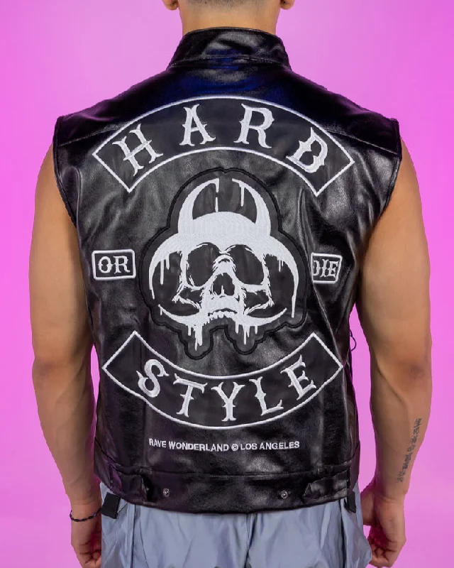 Hardstyle Biohazard Gang Lives On Motorcycle Vest Relaxed Men's Beach