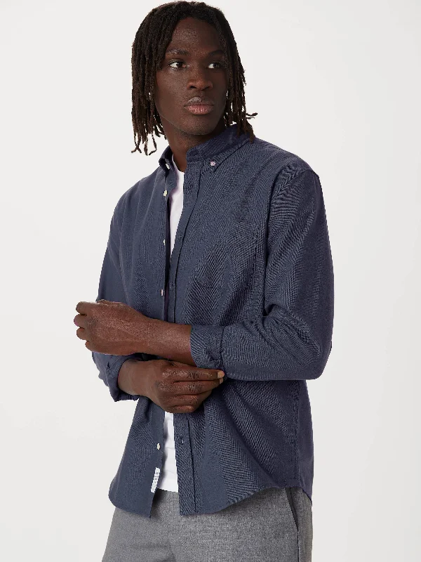 The Jasper Oxford Shirt in Vintage Indigo Refined Men's Hand