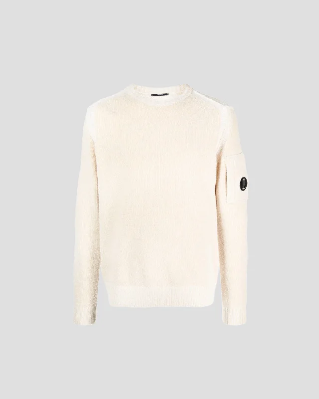 Fleece Knit Jumper Riviera Gauze White Classic Men's Pin