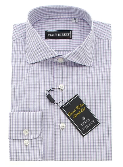 Multicolor Check Sport Fit Casual Shirt Refined Men's European