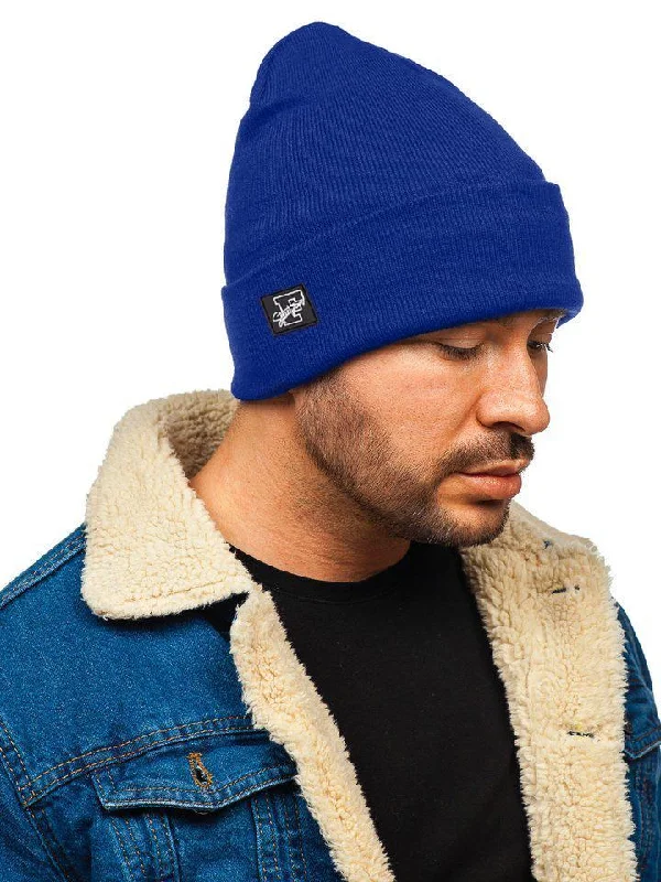 Blue Fisherman Beanie Practical Men's Quick