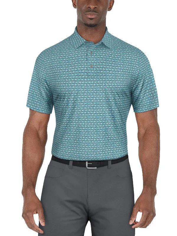 Men's Flamingo Geo Printed Polo Business