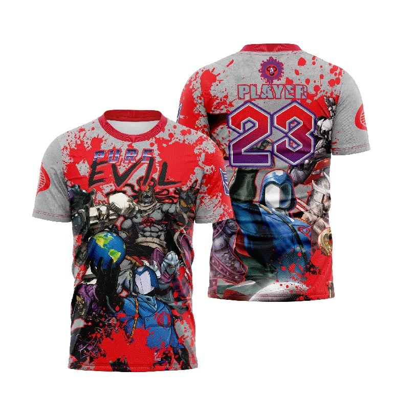 Pure Evil 80's Villians Mens Full Dye Jersey Sophisticated Men's French