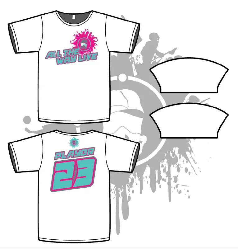 Splash Mask Mens Sub dye jersey Mint/Neon Pink (white only) Modern Men's Geometric