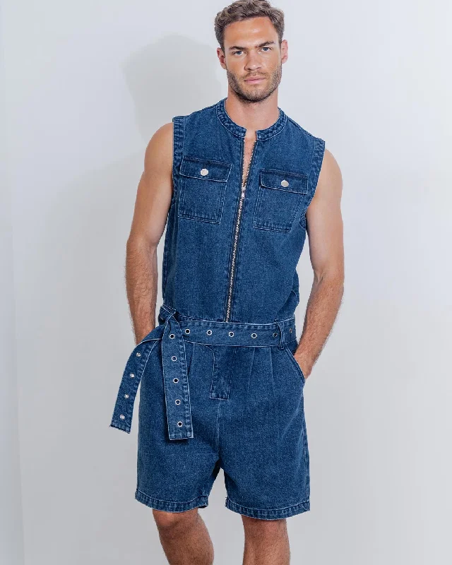 Walker Denim Jumpsuit Dapper Men's Bow