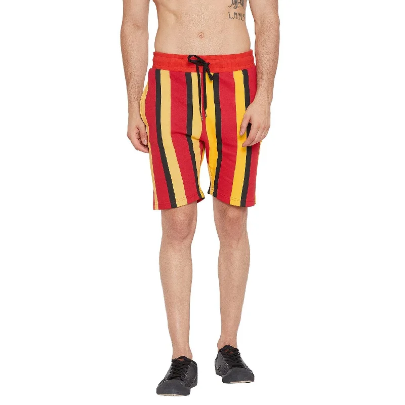 Tricolour Vertical Striped Shorts Hip Men's Retro