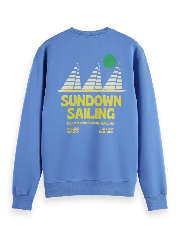 Scotch & Soda 'Sundown Sailing' Sweatshirt / Tile Blue Modern Men's Geometric