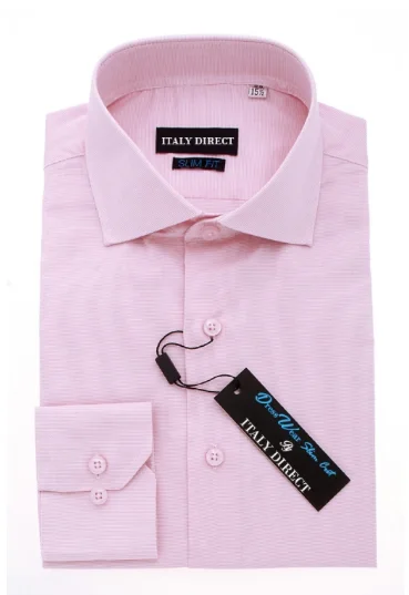 Baby Pink Slim Fit Dress Shirt Sporty Men's Athleisure 