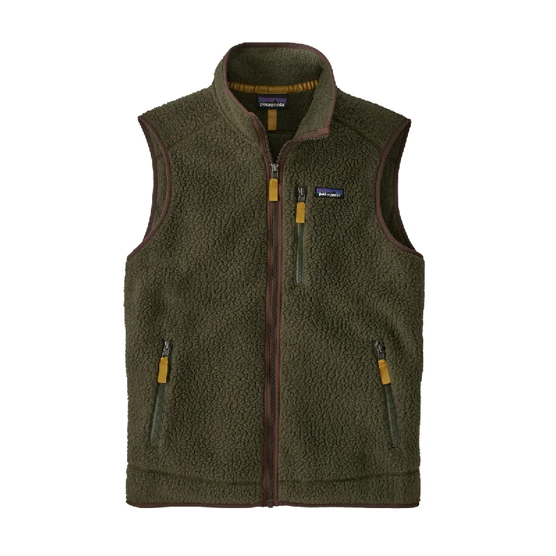 Men's Retro Pile Vest Polished Men's Satin