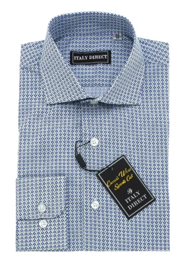 Blue Pattern Sport Fit Casual Shirt Modern Men's 