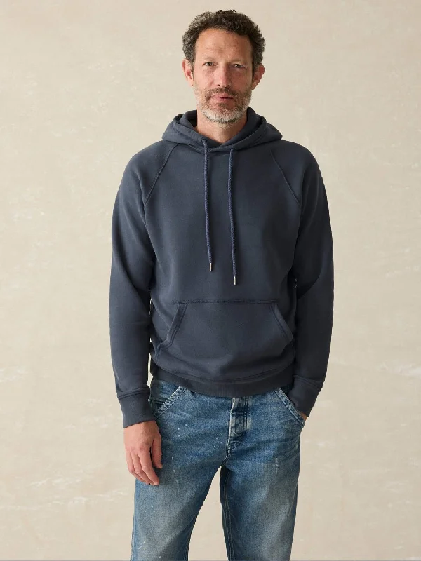 Faherty High Standard Fleece Hoodie / Blue Nights Sporty Men's Athleisure 