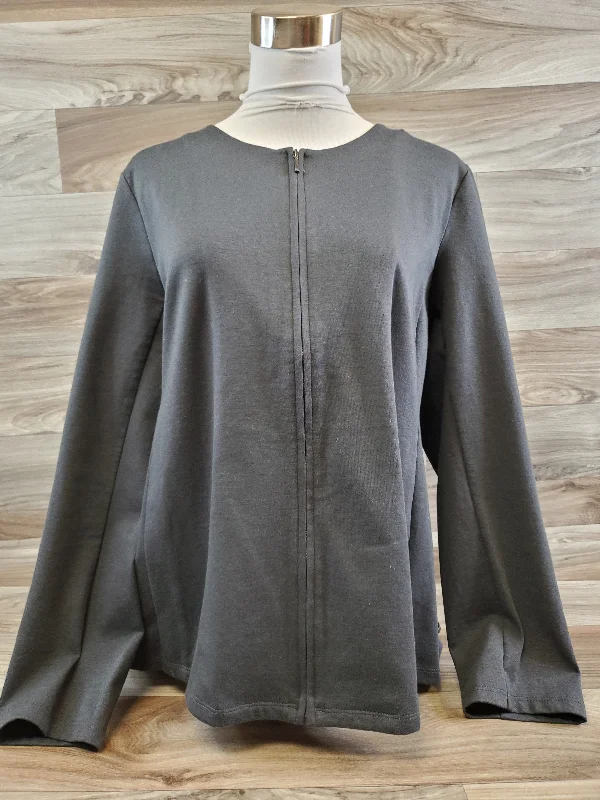 Top Long Sleeve By Eileen Fisher In Grey, Size: M Edgy Men's Punk