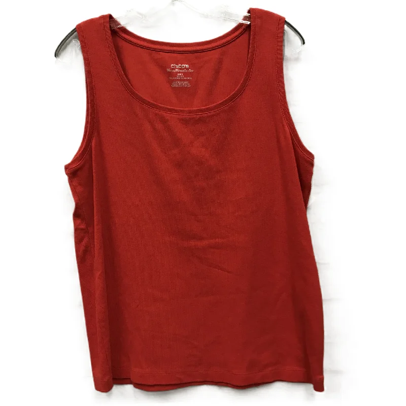 Top Sleeveless Basic By Chicos In Red, Size: Xl Sleek Men's Metallic