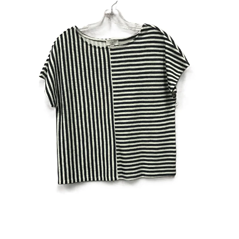 Black & White Top Short Sleeve By Loft, Size: S Laid