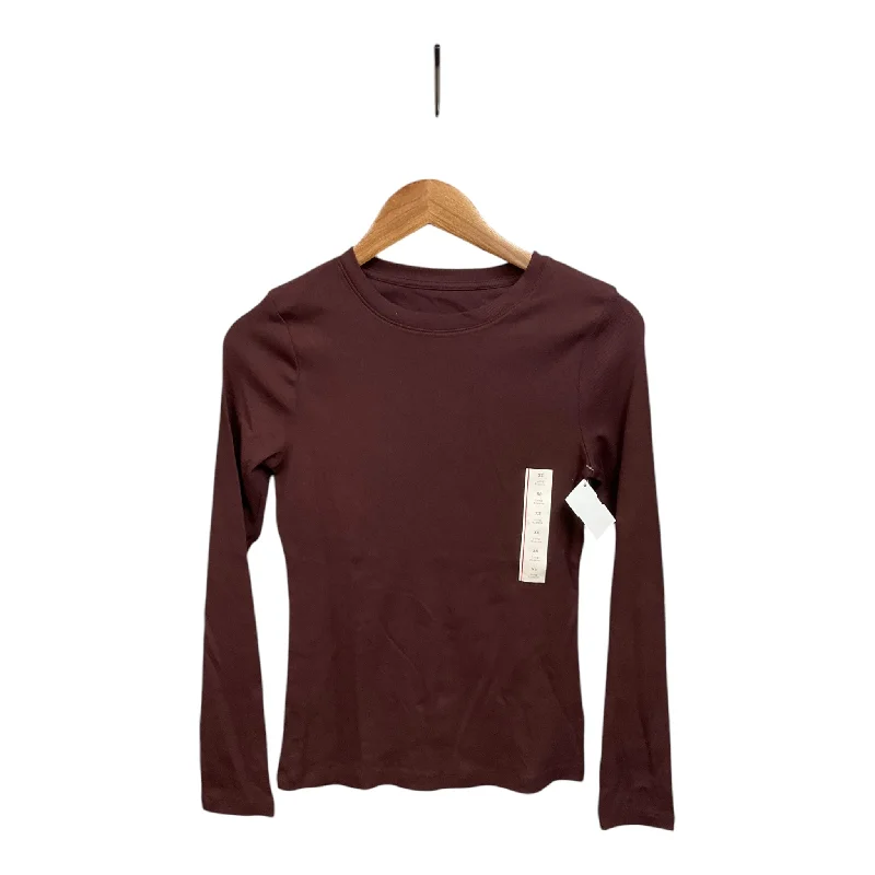 Top Long Sleeve By A New Day In Maroon, Size: Xs Trendy Men's Oversized