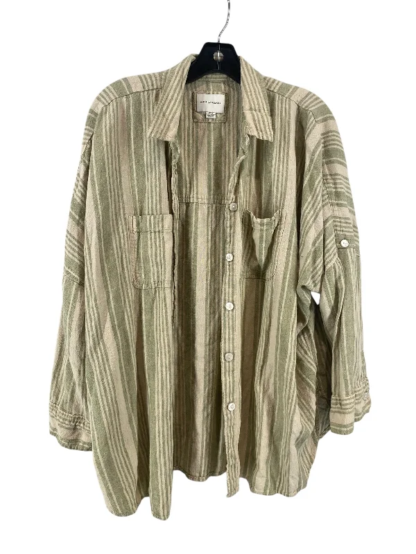 Top Long Sleeve By American Eagle In Green, Size: S Streetwear Style