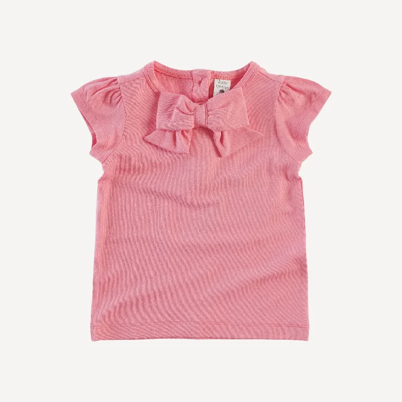 cap sleeve bow top | coral pink | bamboo Dapper Men's Bow