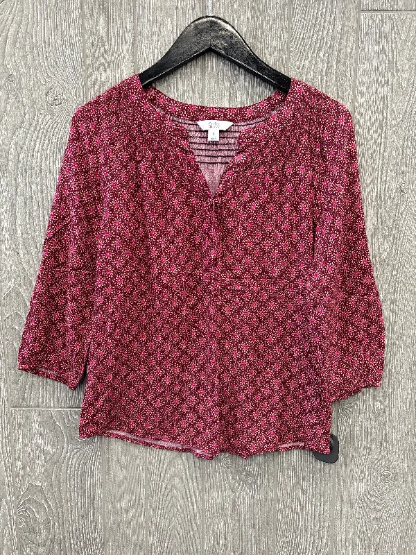 Top Long Sleeve By Croft And Barrow In Red, Size: S Unique Men's Upcycled