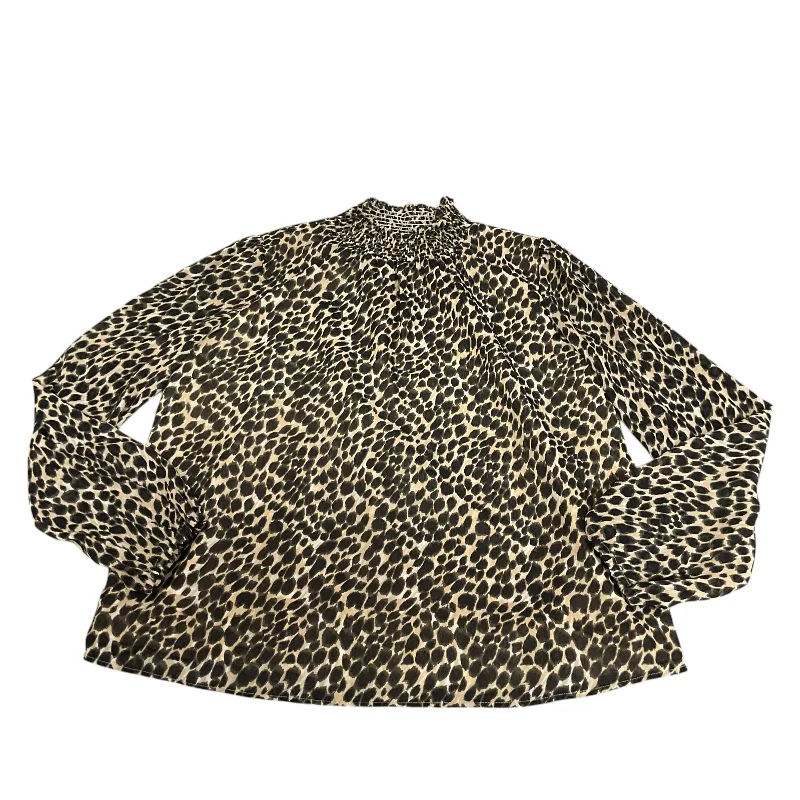 Top Long Sleeve By J. Crew In Animal Print, Size: Xs Sleek Men's Metallic