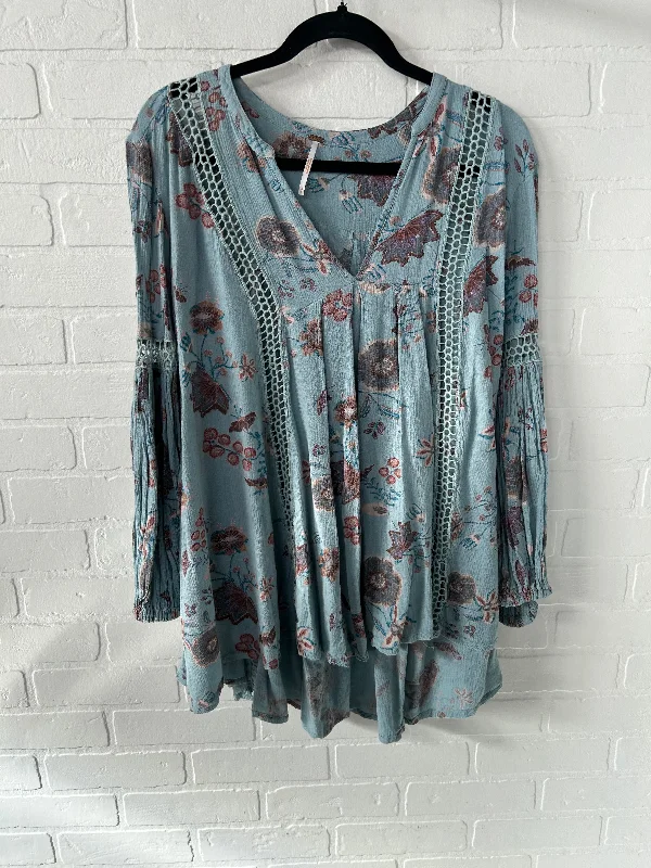 Tunic Long Sleeve By Free People In Brown & Green, Size: S Monochromatic All