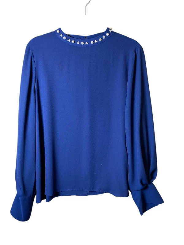 Top Long Sleeve By Worthington In Blue, Size: L Vacation