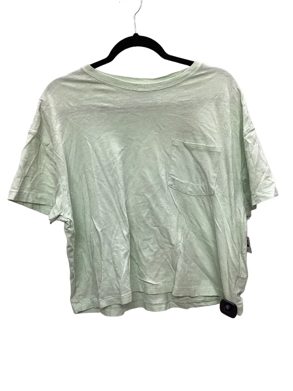 Green Top Short Sleeve Basic Universal Thread, Size L Polished Men's Satin