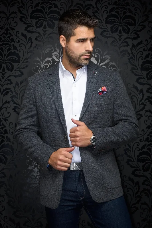 AU NOIR | Blazer | Century Charcoal Stylish Men's Tropical 