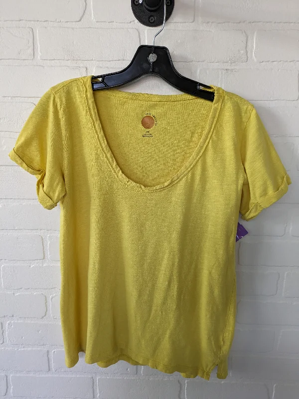 Yellow Top Short Sleeve Daily Practice By Anthropologie, Size Xs Edgy Men's Punk