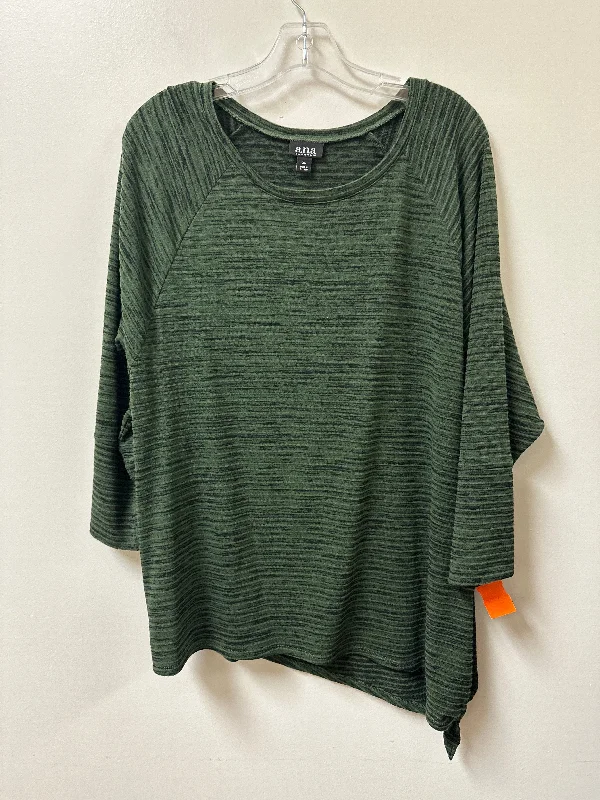 Top Long Sleeve By Ana In Black & Green, Size: Xl Organic