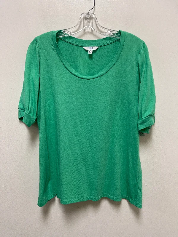 Green Top Short Sleeve Time And Tru, Size L Modern Men's Geometric