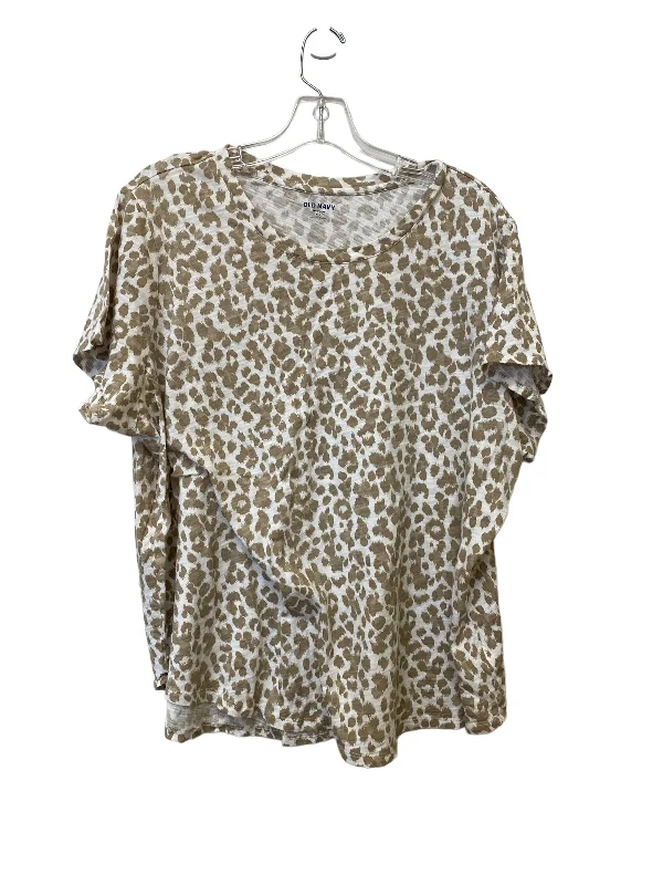 Animal Print Top Short Sleeve Old Navy, Size Xxl Organic