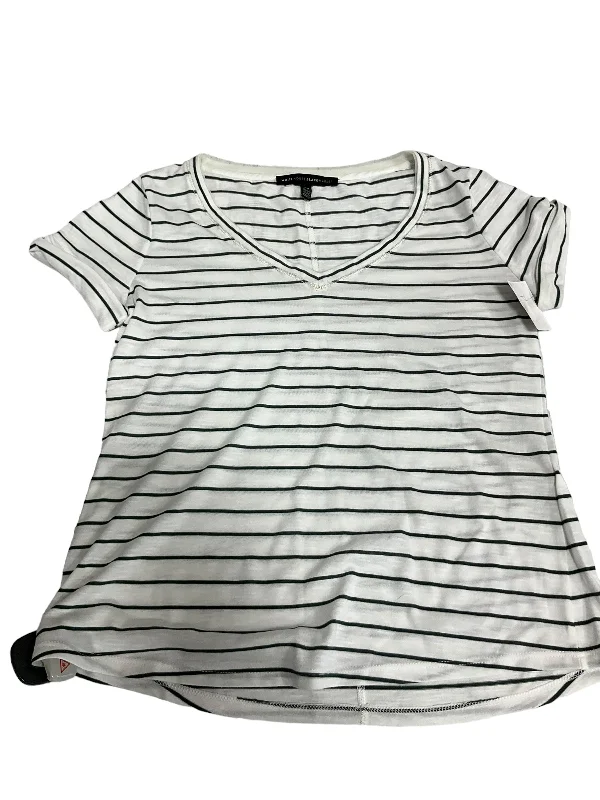 Striped Pattern Top Short Sleeve White House Black Market, Size Xs Luxurious Men's High