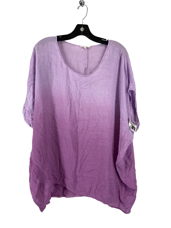 Purple Top Short Sleeve Mystree, Size S Practical Men's Quick