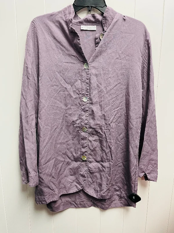 Top Long Sleeve By Bryn Walker In Purple, Size: M Cozy Men's Winter