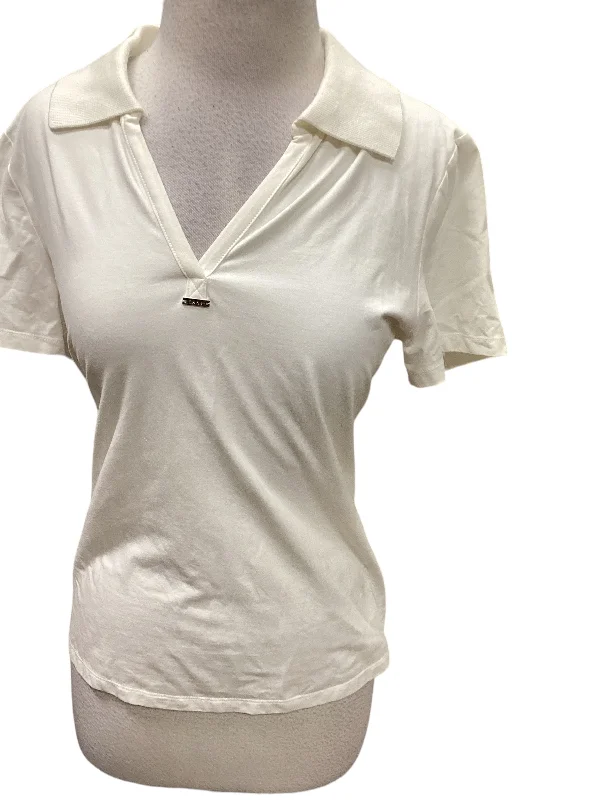 Cream Top Short Sleeve Dkny, Size L Laid