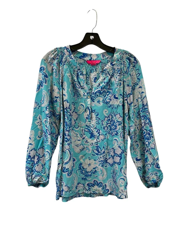 Top Long Sleeve By Lilly Pulitzer In Blue & Purple, Size: L Organic