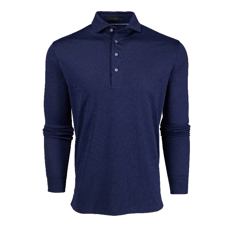 Omaha Long Sleeve Polo (Maltese Blue) Vacation