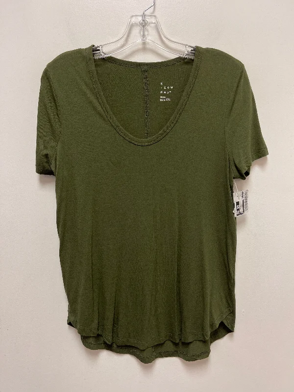 Green Top Short Sleeve A New Day, Size S Casual Men's Loose