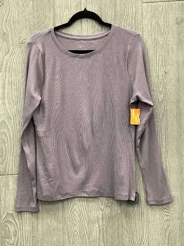 Top Long Sleeve Basic By A New Day In Purple, Size: L Gym