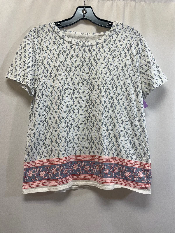 Blue & White Top Short Sleeve J. Crew, Size M Casual Men's Japanese 