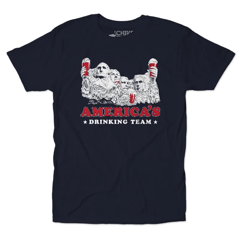 America's Drinking Team Unisex Tee Minimalist Men's Casual 