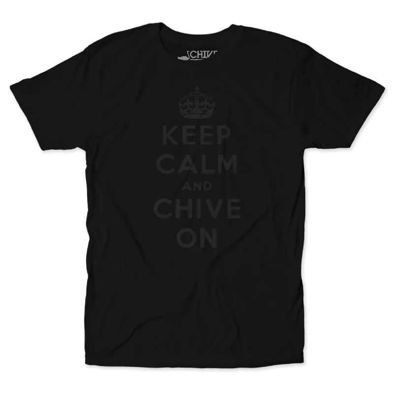 Keep Calm And Chive On Blackout Unisex Tee Gym