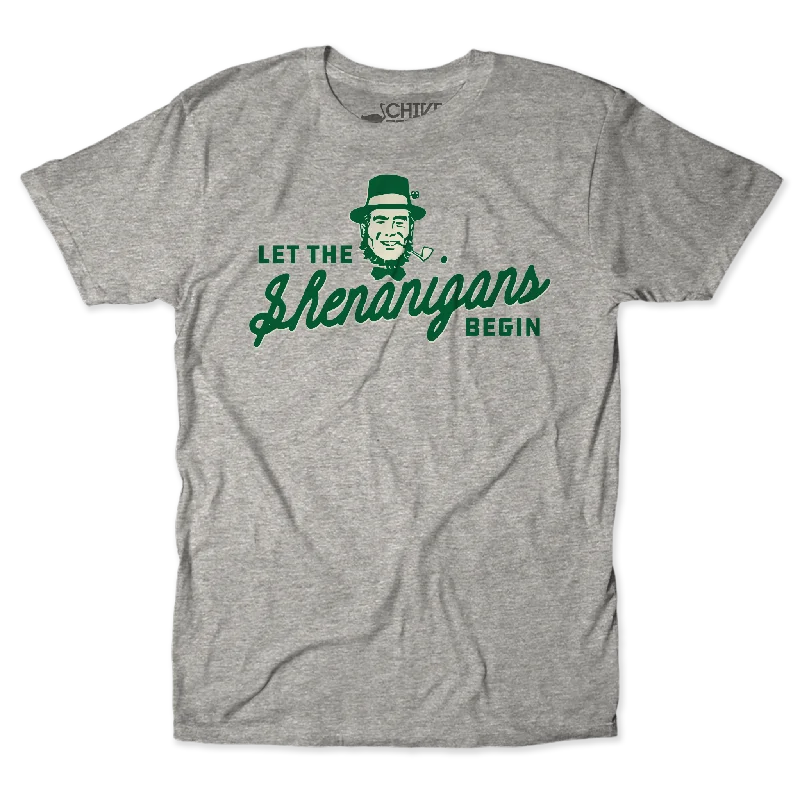 Let The Shenanigans Begin Unisex Tee Laid