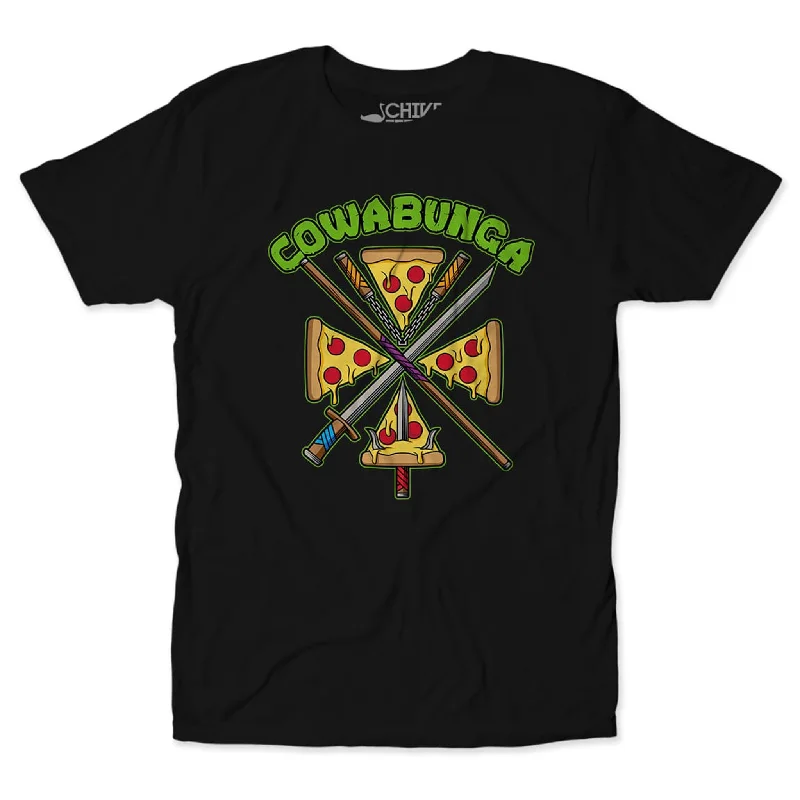 Ninja Pizza Tee Trendy Men's Scandinavian